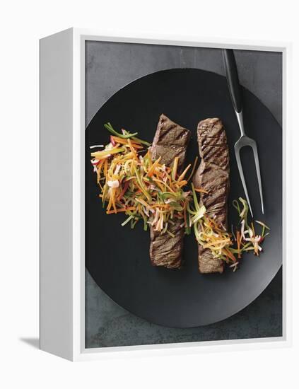 Minute Filets with Pickled Vegetables - Conde Nast Collection-null-Framed Premier Image Canvas