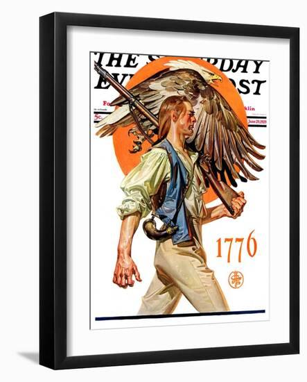 "Minute Man," Saturday Evening Post Cover, June 29, 1929-Joseph Christian Leyendecker-Framed Giclee Print