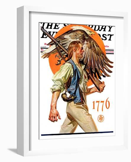 "Minute Man," Saturday Evening Post Cover, June 29, 1929-Joseph Christian Leyendecker-Framed Giclee Print