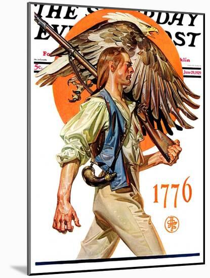 "Minute Man," Saturday Evening Post Cover, June 29, 1929-Joseph Christian Leyendecker-Mounted Giclee Print