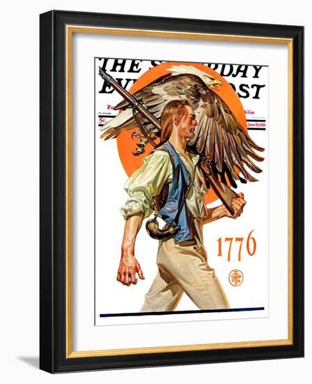 "Minute Man," Saturday Evening Post Cover, June 29, 1929-Joseph Christian Leyendecker-Framed Giclee Print