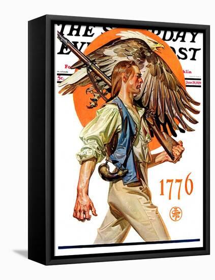 "Minute Man," Saturday Evening Post Cover, June 29, 1929-Joseph Christian Leyendecker-Framed Premier Image Canvas