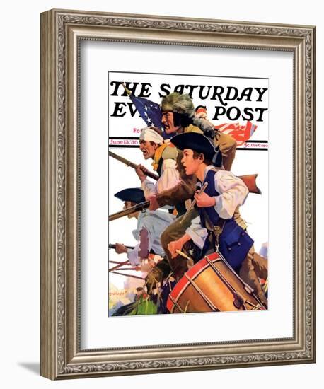 "Minutemen," Saturday Evening Post Cover, June 13, 1936-Maurice Bower-Framed Giclee Print