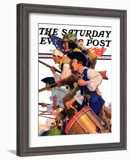 "Minutemen," Saturday Evening Post Cover, June 13, 1936-Maurice Bower-Framed Giclee Print