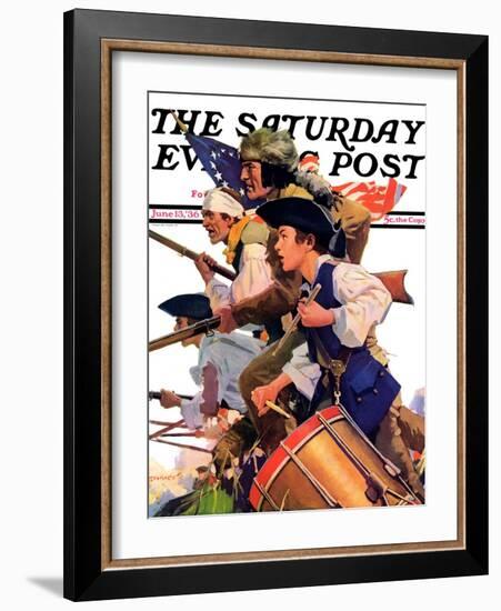 "Minutemen," Saturday Evening Post Cover, June 13, 1936-Maurice Bower-Framed Giclee Print