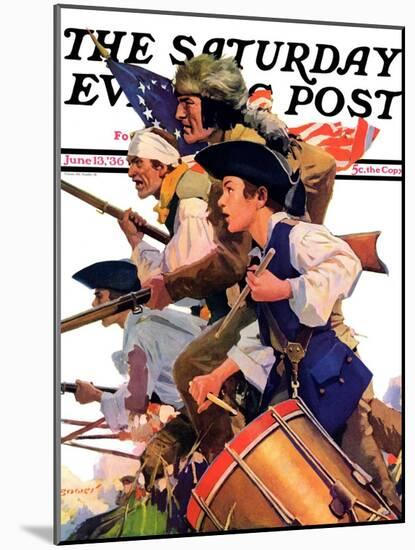 "Minutemen," Saturday Evening Post Cover, June 13, 1936-Maurice Bower-Mounted Giclee Print