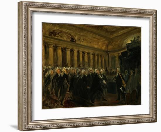 Mirabeau Confronts the Marquis De Dreux-Brézé (Sketc), 1831-Eugene Delacroix-Framed Giclee Print