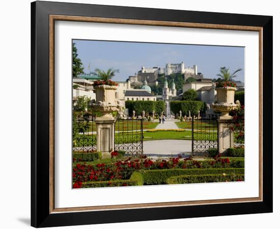 Mirabell Gardens and Schloss Hohensalzburg, Salzburg, Austria-Charles Bowman-Framed Photographic Print