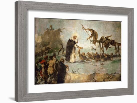 Miracle D'un Saint Dominicain - the Miracle of a Dominican Saint (Saint Goncalo De Amarante?) - Fra-Francesco Guardi-Framed Giclee Print