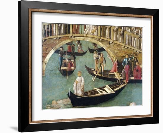 Miracle of Cross at Bridge of San Lorenzo-Gentile Bellini-Framed Giclee Print