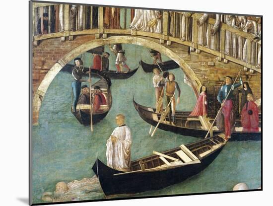 Miracle of Cross at Bridge of San Lorenzo-Gentile Bellini-Mounted Giclee Print