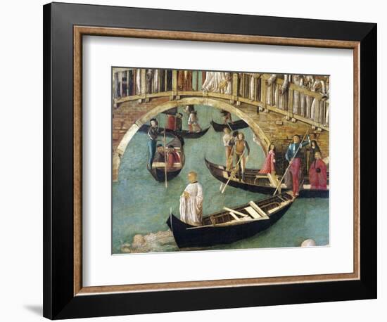 Miracle of Cross at Bridge of San Lorenzo-Gentile Bellini-Framed Giclee Print