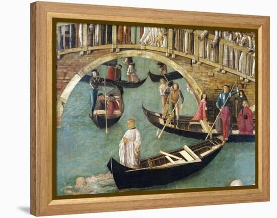 Miracle of Cross at Bridge of San Lorenzo-Gentile Bellini-Framed Premier Image Canvas