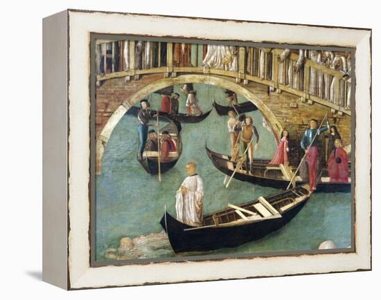 Miracle of Cross at Bridge of San Lorenzo-Gentile Bellini-Framed Premier Image Canvas