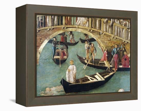 Miracle of Cross at Bridge of San Lorenzo-Gentile Bellini-Framed Premier Image Canvas