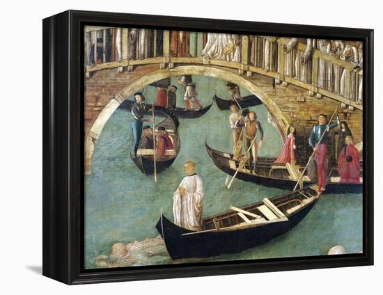 Miracle of Cross at Bridge of San Lorenzo-Gentile Bellini-Framed Premier Image Canvas