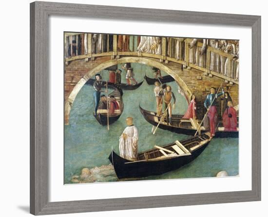 Miracle of Cross at Bridge of San Lorenzo-Gentile Bellini-Framed Giclee Print