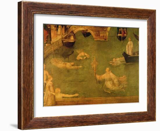 Miracle of the Cross at the Bridge of S. Lorenzo, Detail of Monks Swimming, 1500 (Tempera on Canvas-Gentile Bellini-Framed Giclee Print