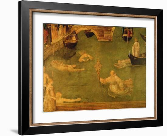 Miracle of the Cross at the Bridge of S. Lorenzo, Detail of Monks Swimming, 1500 (Tempera on Canvas-Gentile Bellini-Framed Giclee Print