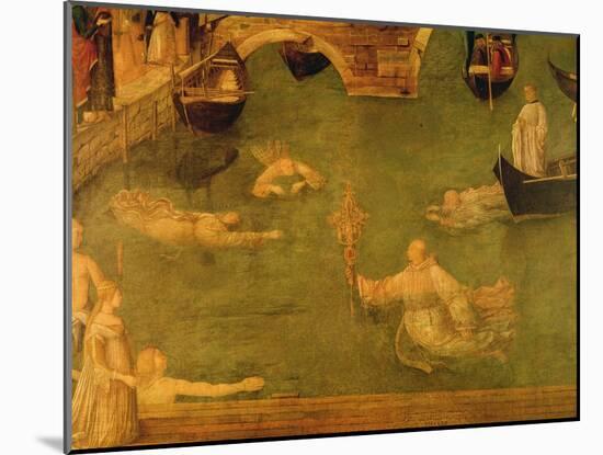 Miracle of the Cross at the Bridge of S. Lorenzo, Detail of Monks Swimming, 1500 (Tempera on Canvas-Gentile Bellini-Mounted Giclee Print
