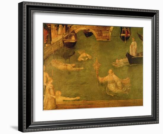 Miracle of the Cross at the Bridge of S. Lorenzo, Detail of Monks Swimming, 1500 (Tempera on Canvas-Gentile Bellini-Framed Giclee Print