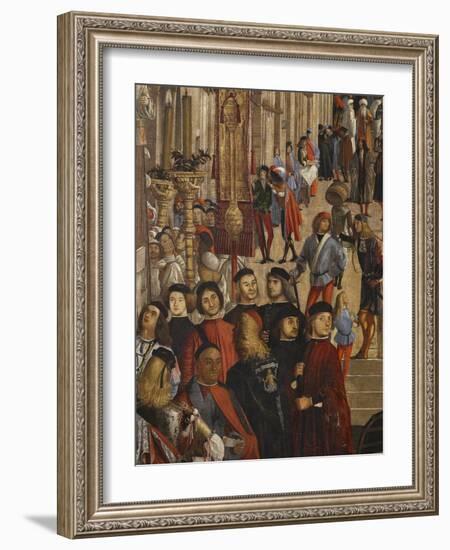 Miracle of the Relic of the True Cross at the Rialto Bridge or the Healing of the Possessed Man-Vittore Carpaccio-Framed Giclee Print