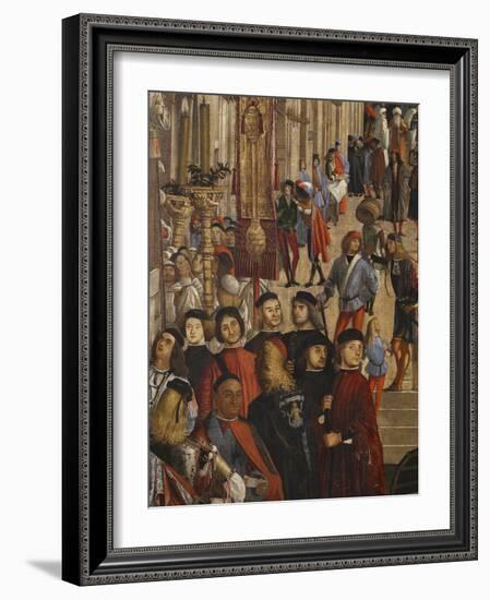 Miracle of the Relic of the True Cross at the Rialto Bridge or the Healing of the Possessed Man-Vittore Carpaccio-Framed Giclee Print