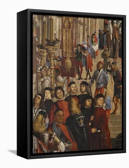 Miracle of the Relic of the True Cross at the Rialto Bridge or the Healing of the Possessed Man-Vittore Carpaccio-Framed Premier Image Canvas