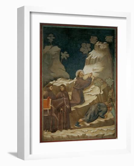 Miracle of the Spring-Giotto di Bondone-Framed Art Print