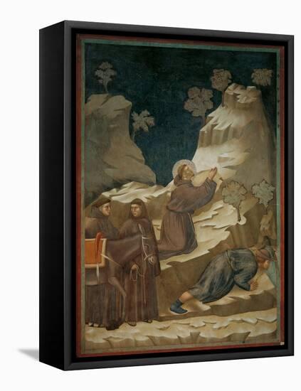 Miracle of the Spring-Giotto di Bondone-Framed Stretched Canvas