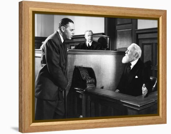 Miracle on 34th Street, from Left, Jerome Cowan, Gene Lockhart, Edmund Gwenn, 1947-null-Framed Stretched Canvas