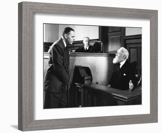 Miracle on 34th Street, from Left, Jerome Cowan, Gene Lockhart, Edmund Gwenn, 1947-null-Framed Photo