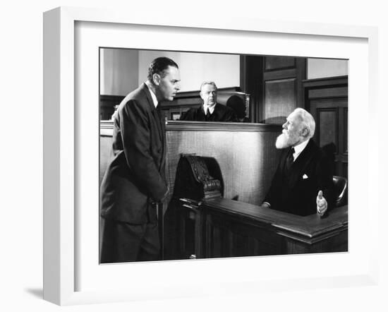 Miracle on 34th Street, from Left, Jerome Cowan, Gene Lockhart, Edmund Gwenn, 1947-null-Framed Photo