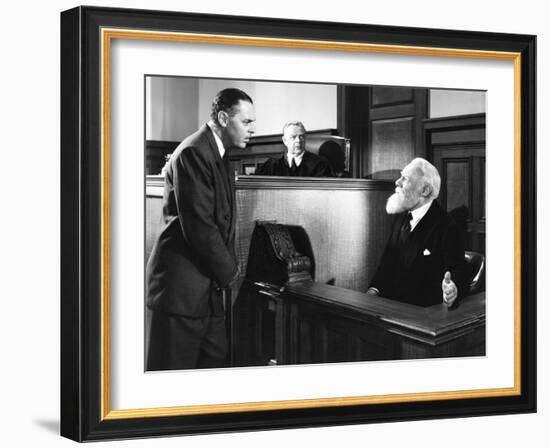 Miracle on 34th Street, from Left, Jerome Cowan, Gene Lockhart, Edmund Gwenn, 1947-null-Framed Photo