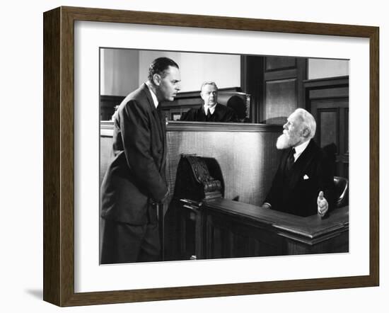 Miracle on 34th Street, from Left, Jerome Cowan, Gene Lockhart, Edmund Gwenn, 1947-null-Framed Premium Photographic Print