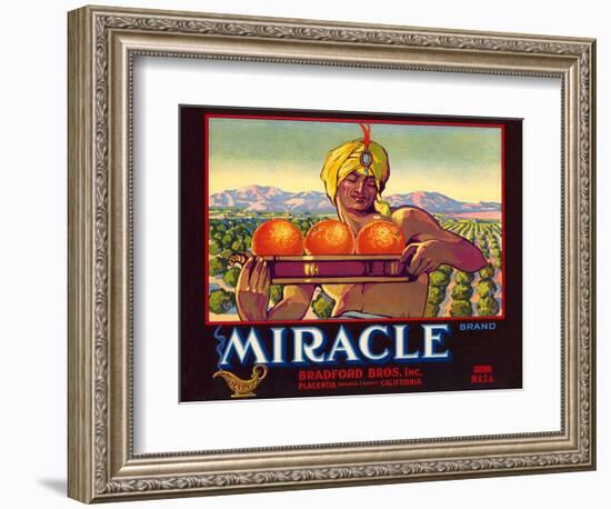 Miracle Orange Label-null-Framed Art Print