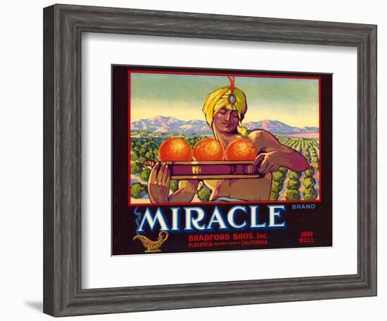 Miracle Orange Label--Framed Art Print