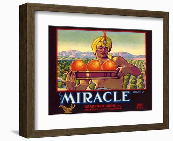 Miracle Orange Label-null-Framed Art Print