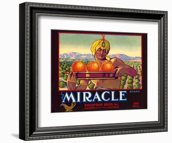 Miracle Orange Label-null-Framed Art Print