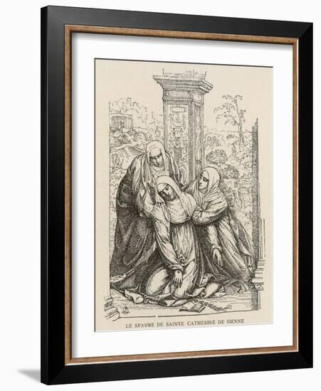 Miraculous Heart Transplant Saint Catherine of Siena Exchanges Hearts, Temporarily, with Jesus-null-Framed Photographic Print