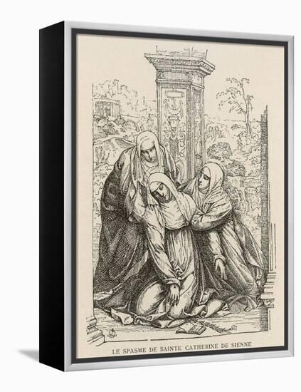 Miraculous Heart Transplant Saint Catherine of Siena Exchanges Hearts, Temporarily, with Jesus-null-Framed Premier Image Canvas