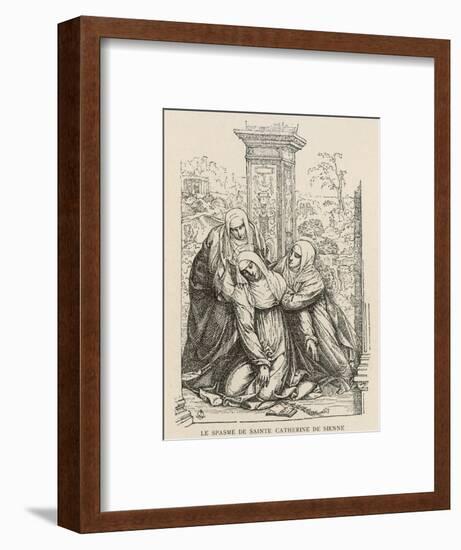 Miraculous Heart Transplant Saint Catherine of Siena Exchanges Hearts, Temporarily, with Jesus-null-Framed Photographic Print