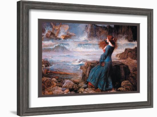 Miranda and the Tempest-John William Waterhouse-Framed Art Print