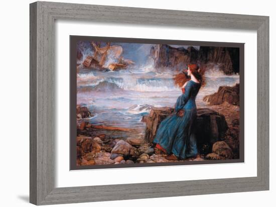 Miranda and the Tempest-John William Waterhouse-Framed Art Print