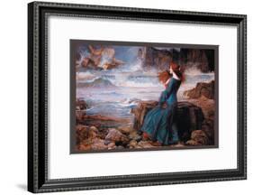 Miranda and the Tempest-John William Waterhouse-Framed Art Print