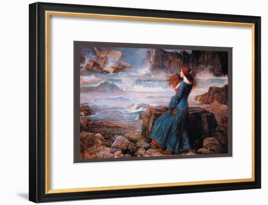 Miranda and the Tempest-John William Waterhouse-Framed Art Print