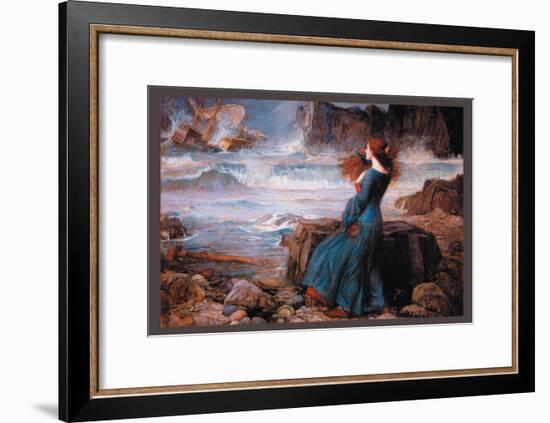 Miranda and the Tempest-John William Waterhouse-Framed Art Print