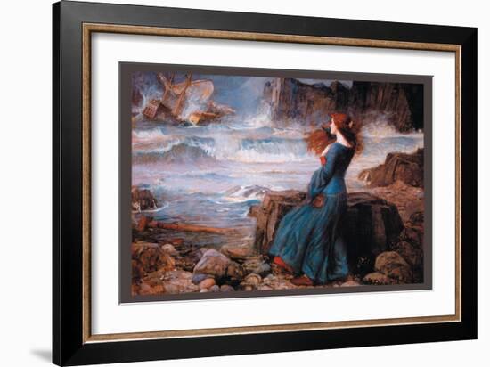 Miranda and the Tempest-John William Waterhouse-Framed Art Print