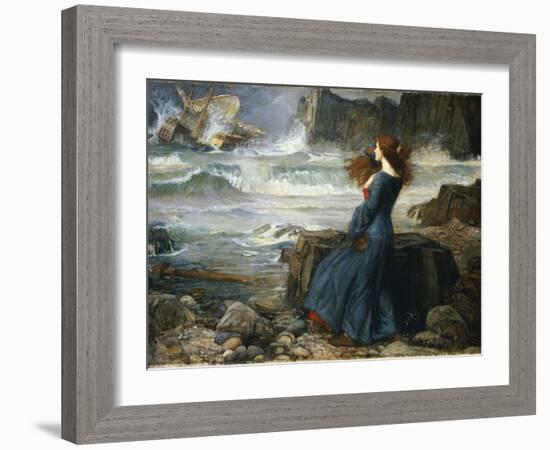 Miranda - the Tempest, 1916-John William Waterhouse-Framed Giclee Print