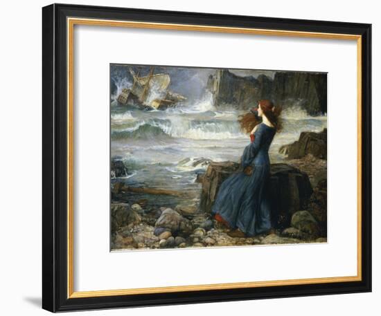 Miranda - the Tempest, 1916-John William Waterhouse-Framed Giclee Print